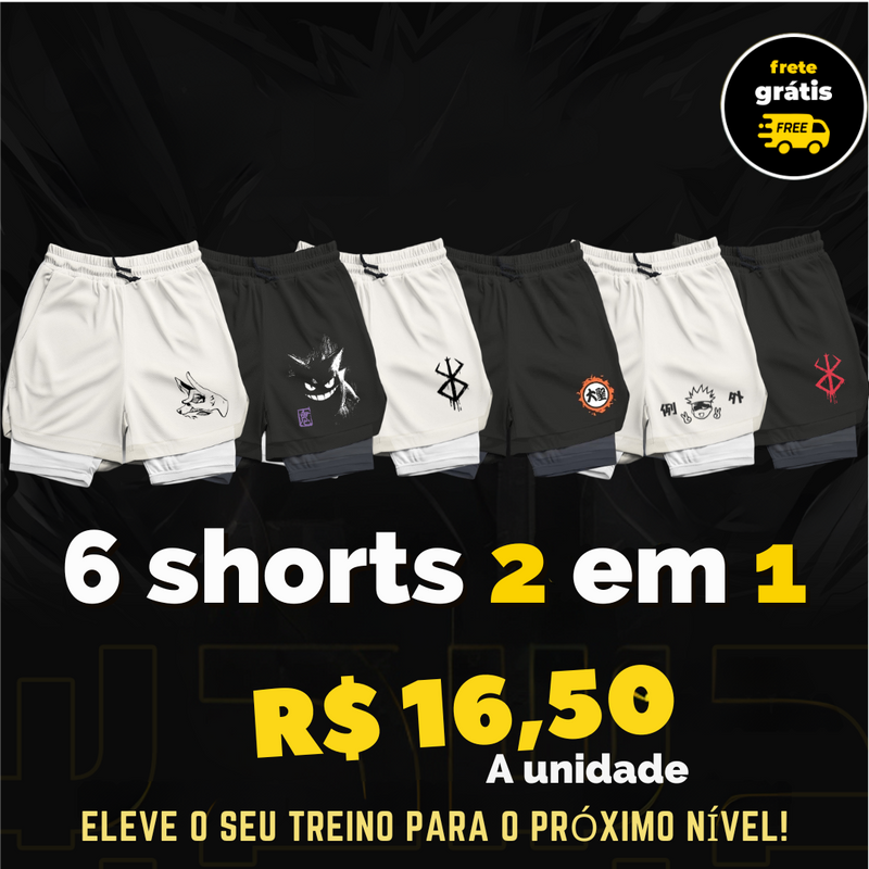 SHORTS DE COMPRESSÃO DUPLA CAMADA LEVE 6